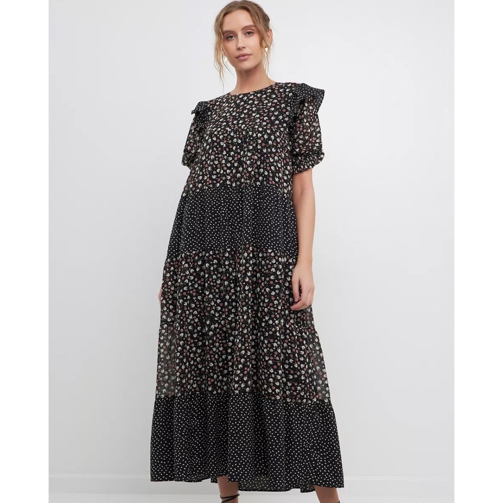 Floral & Dot maxi dress